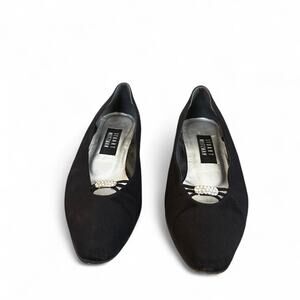 Black fabric stuart weitzman kitten heel